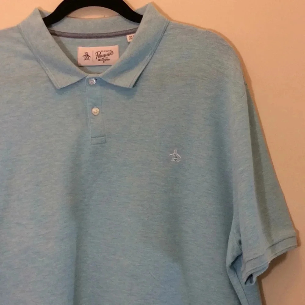 Original Penguin Lt Blue Polo Shirt White Penguin
